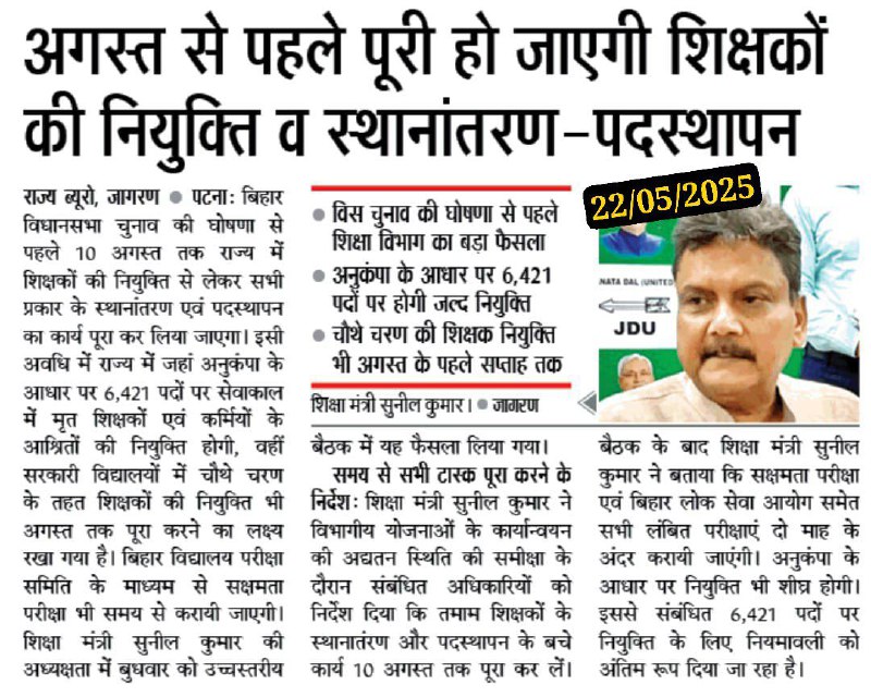 Bihar BPSC TRE 4.0 Teacher Bharti Big Update